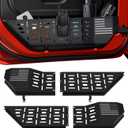 Front Door Storage Box for Jeep Wrangler JL JLU 4XE (2018-2025) & Gladiator JT (2020-2025) Accessories, 2PCS Metal Door Pockets Organizer Fits Manual Seats (Black)