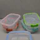 5-Pack,3 Compartment Glass Meal Prep Containers Set,34oz, Divided Food Storage Containers with Lids, Glass Lunch Box with 3 Dividers