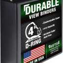 Samsill Durable 4 inch 3 Ring Binder, D Ring Binder, 100% Recycled Chipboard, Black