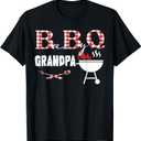 Baby BBQ Grandpa Shower Birthday Party Family Matching T-Shirt (Small, Black)