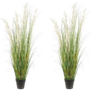 Artificial Plant, 47in Tall, 2 Pack Grass, Faux House Plant in Pot, Indoor Decorative Flowers & Plants, Housewarming Gift (4ft)