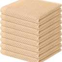 Homaxy 100% Cotton Waffle Weave Kitchen Dish Cloths, Ultra Soft Absorbent Quick Drying Dish Towels, 12 x 12 Inches, 8-Pack, Apricot