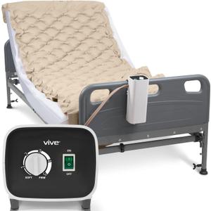 Vive Alternating Air Pressure Mattress Pad - The Original Bed Sore Prevention Solution - Hospital Topper for Bedridden Patients - Includes Waterproof, Breathable Ulcer Cushion & Whisper Quiet Pump (1 Count (Pack of 1))