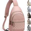 Capolo Sling Bag for Women Men Waterproof Crossbody Bags for Women Trendy Casual Fanny Pack with Convertible Shoulder Strap Chest Bag for Travel Hiking(Pink, Medium)