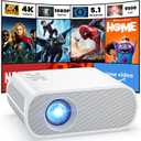 HOMPOW Projector, Native 1080P Full HD Bluetooth Projector with Speaker, 9500 Lumens Outdoor Portable Movie Mini Projector Compatible with Laptop, Smartphone, TV Stick, Xbox, PS5