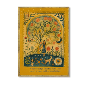 Framed Girl and Floral Tree Poster 3pc. Canvas Print Art Boho Wall Art Painting Pictures Whimsical Art Print Wall Decor Contemporary Home Decor for Living Room Bedroom Apartment (23"L x16"W)