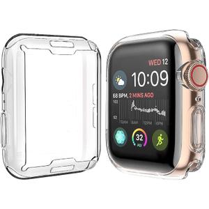 [2-Pack] JULK 44mm Case for Apple Watch New SE 3 (2025) / Series 6 / Series 5 / Series SE/Series 4 Screen Protector, Overall Protective Soft Case TPU HD Ultra-Thin Cover for iWatch, 2 Transparent