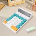 12-Digit LCD Desktop Calculator - Portable Handheld Basic Office Calculator with Ergonomic Keys for School Teachers Students (Blue)