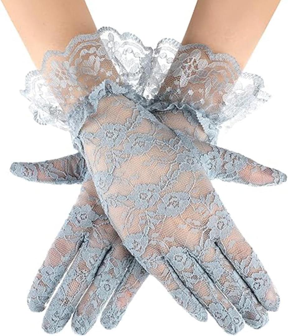 Nacorulu Lace Gloves for Women Tea Party,Premium Quality Meets Feminine Design Redefine Your Style (Gray)
