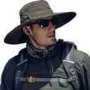 Cooltto Wide Brim Sun Hats with Waterproof Breathable for Fishing, Hiking, Campingfor Men Women Kids (One Size, Army Green)