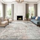 Fmfunctex 9x12 Washable Abstract Area Rug Brown Grey Neutral Modern Large Non Slip Carpet for Living Room Bedroom Soft Low Pile Indoor Mat Accent Throw Rug for Dining Kitchen Office Nursery, Grey Gold