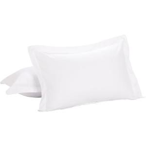 Bed Maker's Levinsohn Soft Microfiber Tailored Luxury Hotel Pillow Shams (2 Pack), Standard/Queen, White