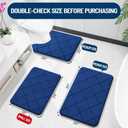 OLANLY Memory Foam Bath Mat 24x16, Ultra Soft and Absorbent Bathroom Rugs, Machine Washable, Comfortable Bath Carpet for Bathroom Floor, Tub and Shower, Navy