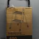 Foldable Folding Stool Step Ladder - 2 Stepping Tall Heavy Duty Extension with Handrails for Home Adults Kitchen - Extendable Stepladder Closet Stair Ladders Stepstool for Indoor House 600Lbs