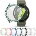 RICHONE [7-Pack] for Samsung Galaxy Watch 7 44mm Screen Protector Bling Case, Soft TPU Rhinestone Cover Full Protective Glitter Bumper for Galaxy Watch7 44 Sparkly Accessories for Women Men(SM-L310) (Gold/Green/Pink/Blue/Silver/Black/Clear)
