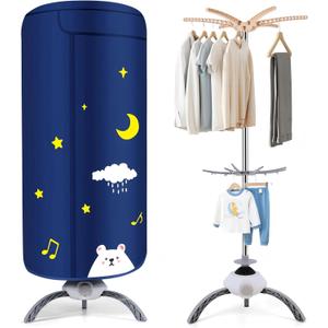 Portable Clothes Dryer - Upgraded 900W Fast-Drying for Large Loads of Clothes & Shoes | Compact Mini Dryer Machine for Family, Apartment, RV & Travel Blue Bear