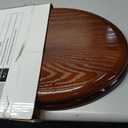 Angel Shield Durable Wood Veneer Natural Toilet Seat Metal Hinged Easy Clean Anti-scratch American Standard(Elongated,Dark Walnut)