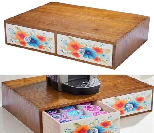 WEPONZEN Wooden Coffee Pod Holder & Organizer - Cute Coffee Station Organizer for Counter, Coffee Pods and Tea Organizer Holder