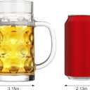 Freezer Beer Mugs, 20 oz Large Heavy Glass Mugs with Handles Set of 2, Clear Large Beer Steins for Tea, Coffee, Lead-Free Glasses Oktoberfest Style, Best Gifts for Dad Husband or Friend