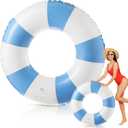 47.24 Inch Swimming Ring Jumbo Pool Floats Striped Pool Rings Inflatable Tube for Adult Swimming Summer Beach Bachelorette Wedding Party Decor