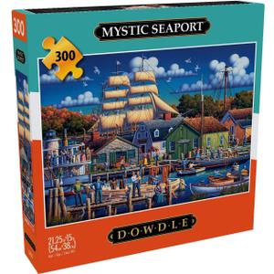Buffalo Games - Dowdle - Mystic Seaport - 300 Piece Jigsaw Puzzle for Adults -Challenging Puzzle Perfect for Game Nights - Finished Size is 21.25 x 15.00