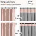100% Blackout Shield Linen Look Textured Pinch Pleated Curtains Blackout Drapes 96 Inch Long 2 Panels Set, Faux Linen Blackout Curtains for Bedroom & Living Room, 40" W x 96" L, Blush Pink