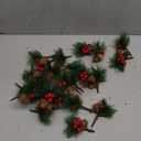 WILLBOND 24 Pieces Christmas Floral Picks, Artificial Pine Picks Christmas Pine Needles Branches with Berry Pinecones Fake Berries for Flower Arrangements Wreaths Xmas Tree Decoration(Gold)