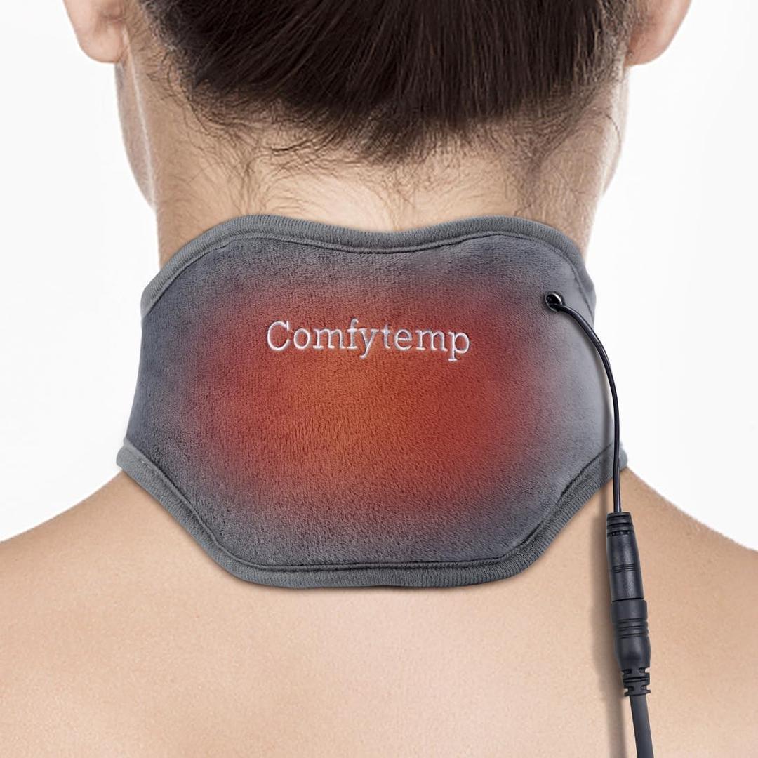 Neck Heating Pad, USB Wearable Heating Pad, Heated Neck Wrap for Comfortable Warmth, 3 Heat Auto-Off, Electric Thermal Brace, Small USB Warmer for Daily Use, Gift for Women Grandma, 16"-22"