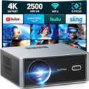 [2500 ANSI LM/E-Focus/Auto Keystone] SOPYOU Projector with WiFi and Bluetooth, Native 1080P 4K Support Outdoor Movie Projectors Max 450" Display, Home Theater Projector for iOS/Android/TV Stick