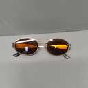 Retro Oval Sunglasses for Women Men Trendy Small Sun Glasses Classic Metal Frame Shades UV400 Protection