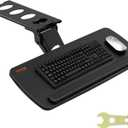 VEVOR Under-Desk Keyboard Tray, Adjustable for Height and Tilt, Slide-Out Design, Spacious 25x9.8 Inch Surface, Ideal for Home and Office Use