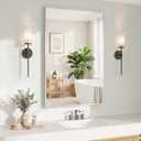 Koonmi Silver Rectangle Wall Mirror, 24x36 Inch Bathroom Mirror, Aluminum Frame Vanity Mirror for Entryway, Living Room, Bedroom Bathroom, Hangs Horizontally or Vertically