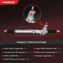 PHOBOOS Hydraulic Power Steering Rack and Pinion Assembly Compatible with Toyota Tacoma 1996-2004, Toyota 4Runner 1996-2002, 2.7L/3.4L. New Unit, Leak Resistance, Direct Fit, Ref. 26-2625