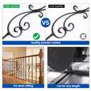 Muzata 5Pack Wrought Iron Baluster 44'' S-Shaped Staircase Stair Spindles Scroll Stair Balusters for Staircase Interior WT03