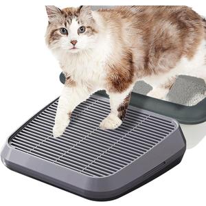 Litter Box Step Washable Cat Litter Catcher Double Layer with Filter Function, Elevated Waterproof Kitty Litter Box Ramp Mat, Easy to Clean, Sturdy Indoor Pedal Stool Ideal for Kitten & Elderly Cats