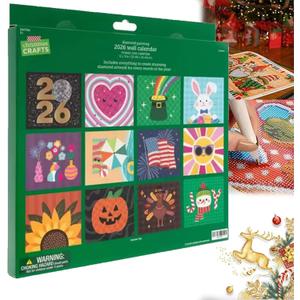 2026 Wall Calendar Diamond Painting Kit - DIY Diamond Art Calendar 2026, 12-Month Flip Wall Calendar with to Do List, Diamond Painting Calendars 2026 for Home Office Decoration