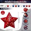 Lewtemi 2 Pcs 4th of July Patriotic Lights 20 LED Red White Blue Stars String Lights 10ft Metal Patriotic Star Light 250th Anniversary Decorations for 4th of July 250th Anniversary Independence Day