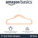 Amazon Basics Kids Space Saving Velvet Non-Slip Clothes Hangers with Shoulder Notches for Infant and Toddler, 11.6", Blush, 20-Pack