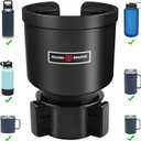Upgraded Car Cup Holder Expander Adapter with Offset Adjustable Base, Compatible with Yeti 14/24/36/46oz Ramblers, Hydro Flasks 32/40oz, Other Large Bottles Mugs in 3.5"-4.0", 1 Pack (Black)