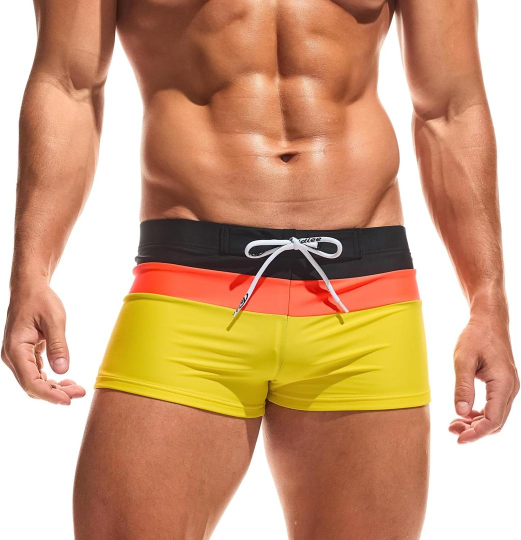 Taddlee Swimsuits Men's Swim Boxer Trunks Sexy Swimwear Square Cut Board Shorts (Xy02, XL)