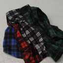 Rbenxia Buffalo Plaid Dog Sweaters with Leash Ring - Soft Fleece Vest Jacket Pet Clothes Winter Outfits for Small Puppy Cat Pets (Medium)