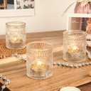 30 Pcs Votive Candle Holders, 2x2.5in Clear Glass Tea Light Candle Holder for Home, Votives for Fall Wedding Decor, Party, Christmas Decor & Gifts