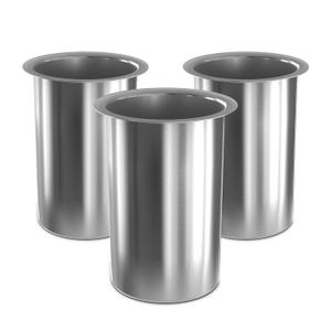 3 Pcs Countertop Utensil Holder Stainless Steel - 5.5 x 4.5" Stainless Steel Utensil Holder for Kitchen and Bars, Durable and Dishwasher Safe, Odor and Rust Resistant, Good for Home and Commercial Use