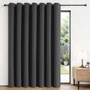 Joydeco Blackout Patio Sliding Door Curtains 84 Inches Long, Grommet Privacy Room Divider Curtains, Extra Wide Thermal Blackout Drapes for Bedroom Living Room (Grey, 100Wx84L, 1 Panel)