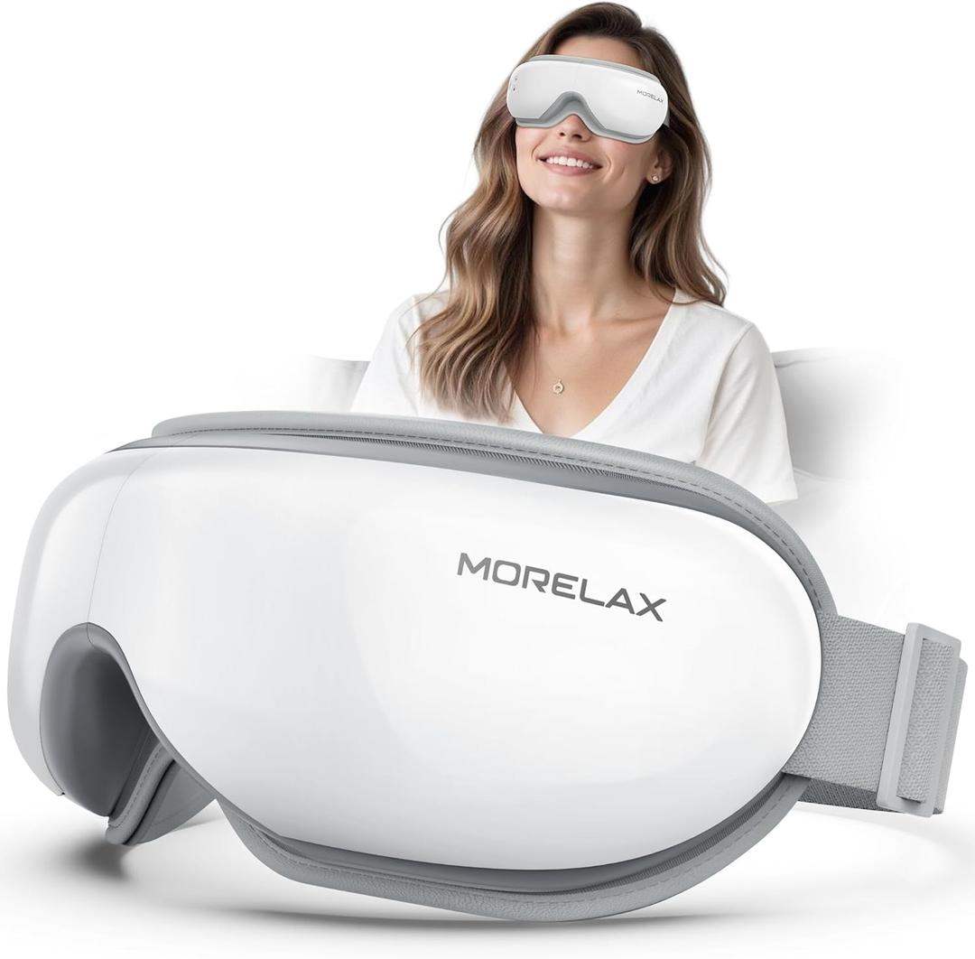 Morelax Mothers Day Gifts for Woman,Eye Massager with Heat & Bluetooth Music, Birthday Gifts for Women, Reduce Eye Strain, Headache Relief and Improve Sleep,Gift for mom/Sister/Wife