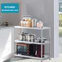 susunnus Stainless Steel Shelves 3 Tier Storage Shelves for Kitchen Garage Shelves Heavy Duty Shelving Metal Shelving Units and Storage Kitchen Industrial Storage Rack(with Guardrails)