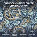 Outdoor Chaise Lounge Cushions Set of 2, 72x21x3 in, Cyan, Paisley Style, 72.05 x 20.98 x 2.56 inches