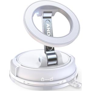 ANDERY Car Phone Holder for Magsafe [78+LBS Strongest Suction & 2400gf Magnetic] 360 Adjustable Car Phone Mount, Phone Holders for Your Car for iPhone 17-12 Pro Max Plus Air, White