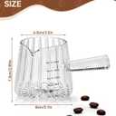 6OZ Glass Measuring Cup - 180ml Borosilicate Glass Espresso Shot Glass with Glass Handle, V-Shaped Spout for Milk Frothing, Espresso Accessories for Machine, Dishwasher Safe