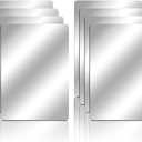 Marsui 8 Pieces Shatter Proof Plastic Mirror Craft 4 x 6 Inch Small Mirror Tiles Bulk with Soft Round Corners Double Sided Protective Film Reflector Sheets Art Craft Supply for Bathroom Home Decor